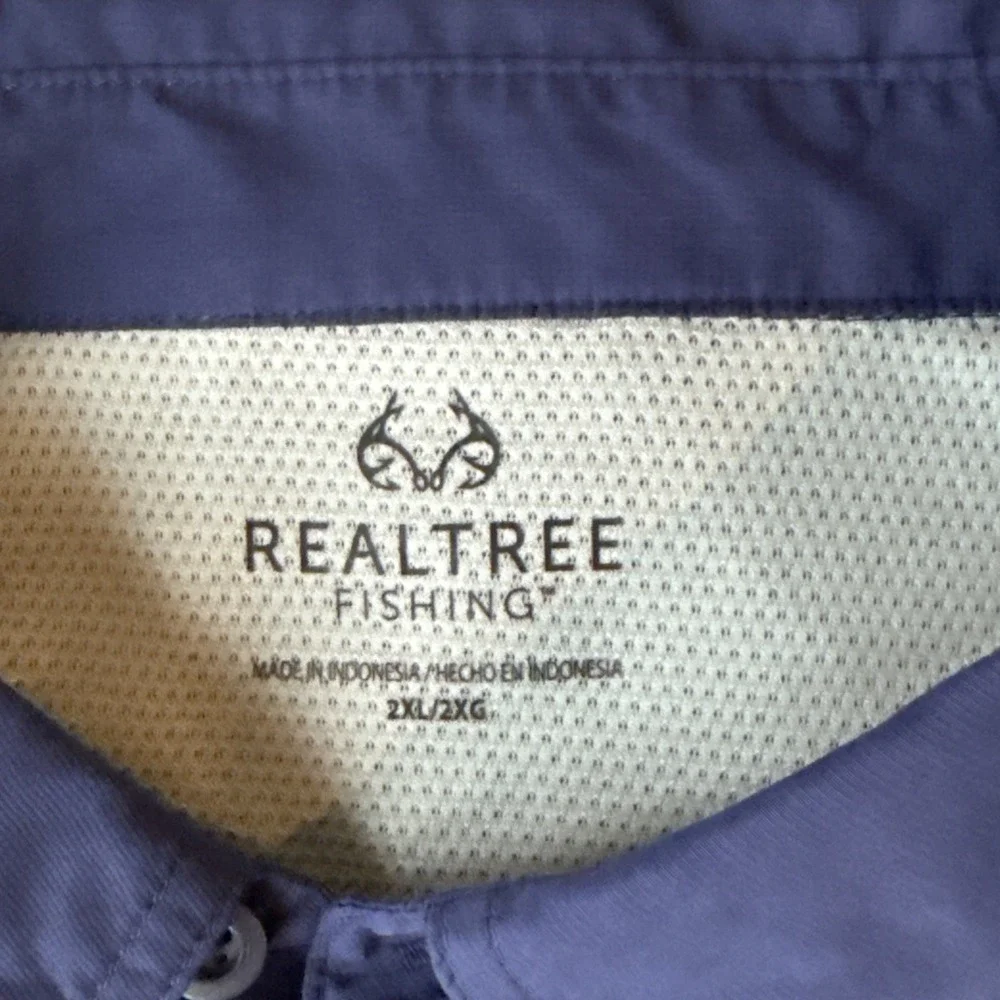 RealTree‎ Fishing Windbreaker Zip Jacket Size 2XL Patriot Blue Fly Fishing Blue